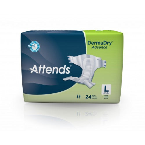 Attends DermaDry Advance Brief 44-56 Inch Waist, Large - 24 ea, 3 Pack